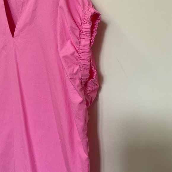 Frances Valentine Pink Cotton V-Neck Short Sleeve Top Size M/L - Picture 6 of 8